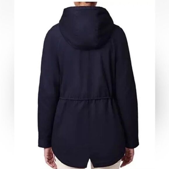 Collection B Juniors' Trendy Hooded Drawstring Waist Anorak Parka Jacket Navy XL - Picture 5 of 12